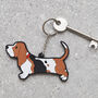 Basset Hound Keyring Personalisation Available, thumbnail 3 of 4