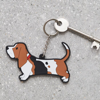 Basset Hound Keyring Personalisation Available, 3 of 4