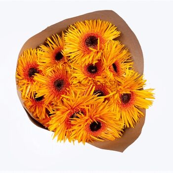 Yellow Spider Gerbera Fresh Flower Bouquet, 2 of 3
