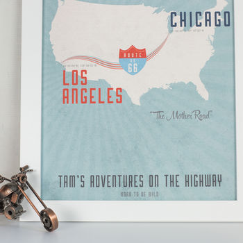 Personalised Route 66 Map Print, 2 of 5