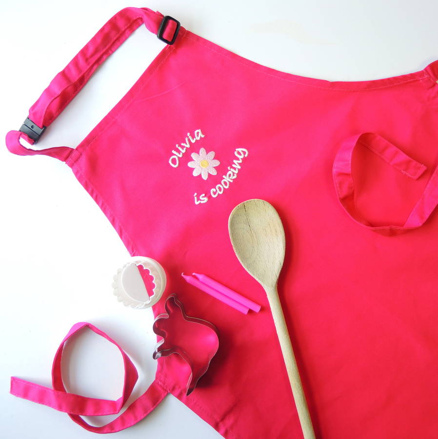 Kids Personalised Embroidered Apron, 1 of 4