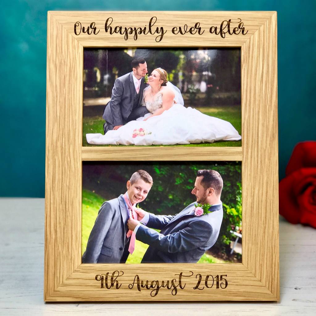 Personalised Double Solid Oak Photo Frame, 1 of 4