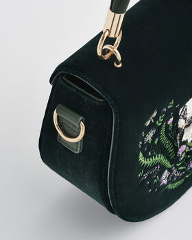Badger Embroidered Green Top Handle Saddle Bag, 7 of 8