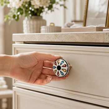 Bohemian Petal Multicoloured Round Shaped Drawer Knob, 9 of 10