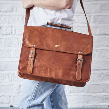 Vintage Style Leather Laptop Bag, 2 of 8