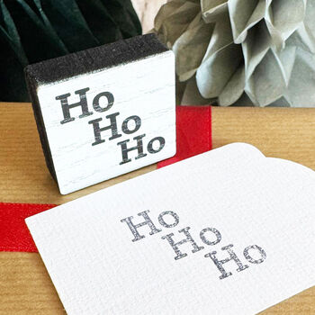 Square Ho Ho Ho Stamp Christmas Stamp Craft, 4 of 6
