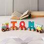 Engraved New Baby Wooden Name Train Set, thumbnail 12 of 12