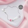 Personalised Girl' Sterling Silver My Little Love Heart Identity Bracelet – Christening, Birthday Or Flower Girl Gift, thumbnail 1 of 7