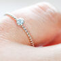 Dainty Sterling Silver Ring With Light Blue Gemstone, thumbnail 3 of 5