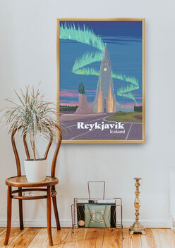 Reykjavik Iceland Travel Poster Art Print, 5 of 8