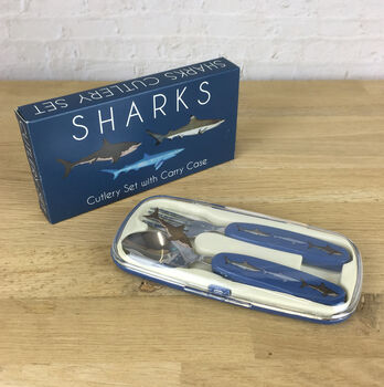 Shark Design Spoon And Fork Children's Cutlery Set, 4 of 11