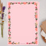 A4 Pink Letter Writing Paper With Pink Floral Border, thumbnail 1 of 4