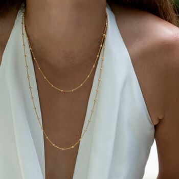Gold Plated Satellite Chain Necklace, 2 of 5