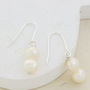 Double Freshwater Pearl Earrings, thumbnail 4 of 5