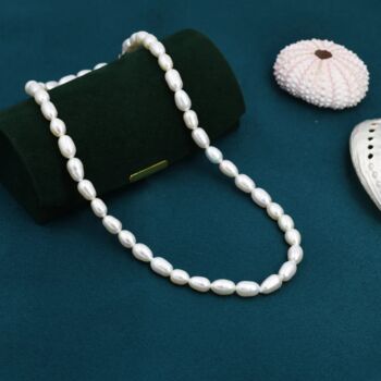 Genuine Freshwater Pearl Necklace In Sterling Silver, 8 of 11