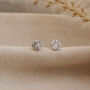 Mini Sunburst Stud Earrings In Silver Or Gold, thumbnail 1 of 6