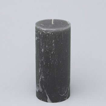 G Decor Scented Breeze Collection Dark Grey Marbled Pillar Candle Wild Lotus Scent, 3 of 3