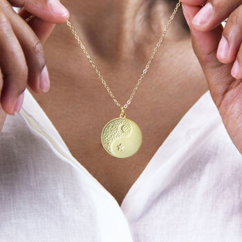 Sun And Moon Yinyang Vermeil Necklace, 2 of 9