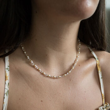 Aestas Choker Gold Filled Pearls And Herkimer Diamonds, 2 of 9