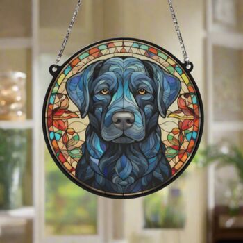 Labrador Black Stained Glass Effect Suncatcher, 5 of 6