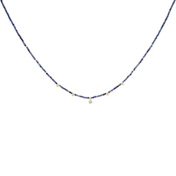 Jasmine Gold Plated Gemstone And Cz Beaded Charm Necklace, 3 of 8