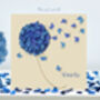 Abuela Birthday Butterfly Blue Hydrangea Flower Card, thumbnail 1 of 9