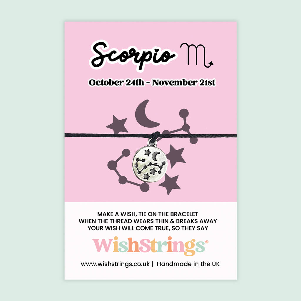 Scorpio Wish Bracelet, Zodiac Star Sign Jewellery Gift, 1 of 3