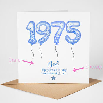 50th Year You Were Born Birthday Card, 2 of 5