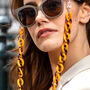 Mustard And Tortoise Shell Chunky Acrylic Glasses Chain, thumbnail 1 of 6