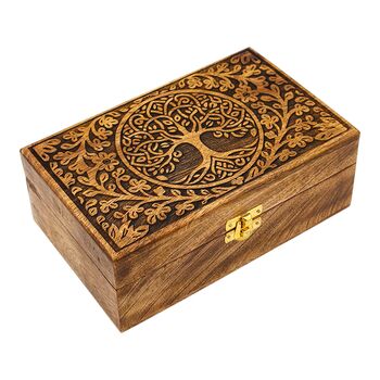 Engraved Tree Of Life Wooden Jewellery Box, 8 of 11