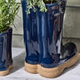 Set Of Two Personalised Blue Welly Planters, thumbnail 5 of 9