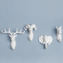 G Decor Ornamental White Animal Heads Resin Wall Hook, thumbnail 2 of 11