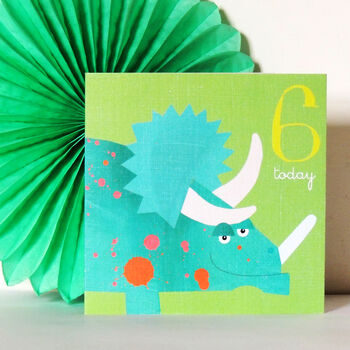 Dinosaur 6th Birthday Card, 3 of 4