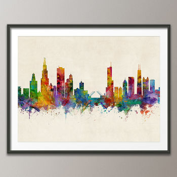 Chicago Skyline Cityscape Art Print, 5 of 8