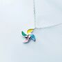 Colourful Rainbow Windmill Charm Summer Necklace, thumbnail 3 of 6