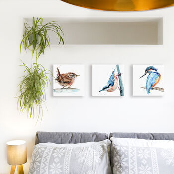 Inky Nuthatch Canvas Gallery Print, 6 of 10