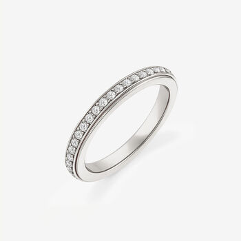 Women's Silver Eternity Ring — Dainty Stacking Band With Sparkling Cz Stones, 3 of 4