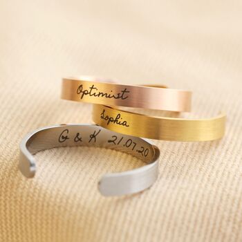 Personalised Engraved Stainless Steel Bar Ring, 2 of 8