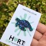 Rainbow Metal Pattern Turtle Enamel Pin, thumbnail 4 of 5