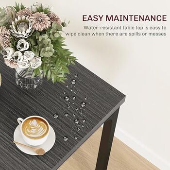 Three Pieces Compact Dining Table Two Chairs Set Wooden, 12 of 12