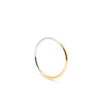 Two Tone 18ct Yellow And White Gold Skinny Halo Ring, 2 of 5