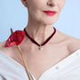 Red Velvet Choker Necklace, thumbnail 3 of 5