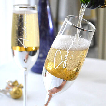 Elegant Rose Gold Personalised Champagne Flute, 7 of 11