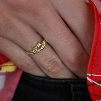 Friendship Knot Ring In 18ct Gold Vermeil, 4 of 6