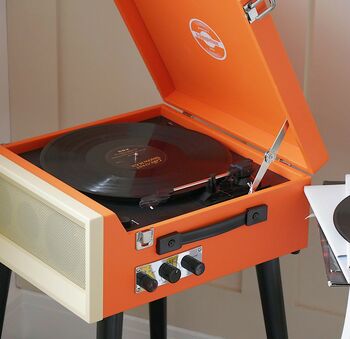 Retro Style Record Player On Legs, 9 of 10