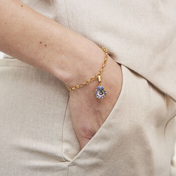 Gold Pansy Charm Bracelet, 2 of 10