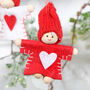 Four Red And White Doll Christmas Tree Decorations, thumbnail 4 of 5