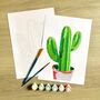 Cactus Painting By Numbers Kit, thumbnail 4 of 5