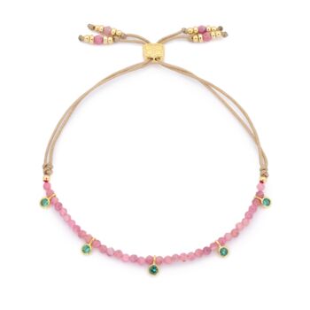 Holly Gold Plated Cz And Gemstone Charm Bracelet, 2 of 9