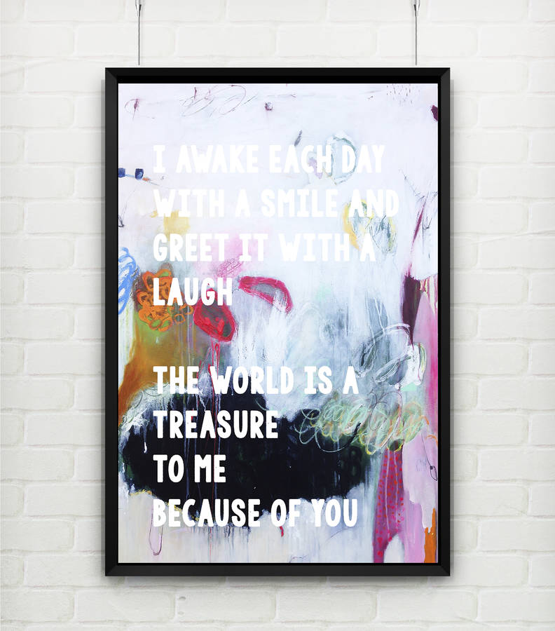 vibrant love quote on fine art print or canvas by i love design